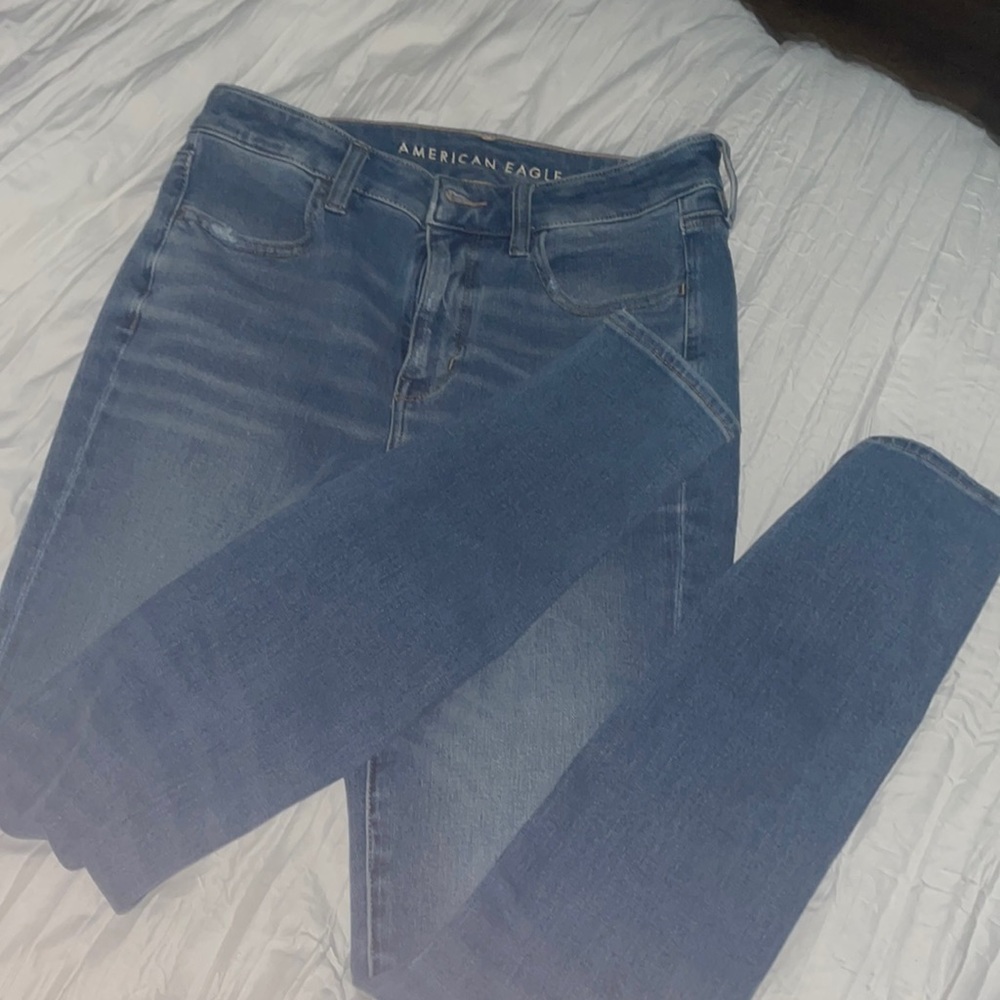 Blue skinny jeans!